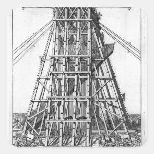 古代エジプトのオベリスクを建てる スクエアシール