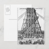 古代エジプトのオベリスクを建てる ポストカード (正面/裏面)