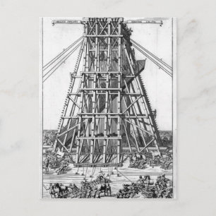 古代エジプトのオベリスクを建てる ポストカード