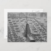 古代エジプトのオベリスクを建てる ポストカード (正面/裏面)