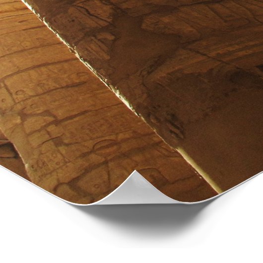 古代エジプトのカルナック寺院の象形文字の旅行 ポスター (角)