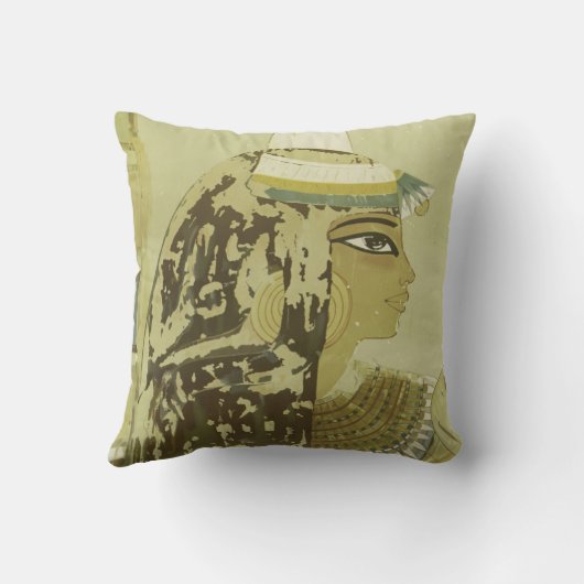古代エジプトのクイーンヘアドヴィンテージ旅行 クッション (裏面)