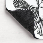 古代エジプトのスカラブ黒白 マウスパッド (コーナー)