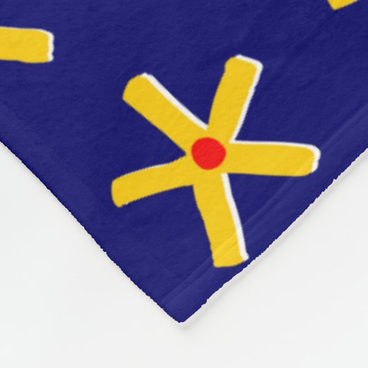 古代エジプトのスタイルスターパターンv2 -深い海軍 フリースブランケット (角)