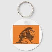 古代エジプトのスフィンクスはっきりしたオレンジと茶色 キーホルダー (裏面)