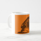 古代エジプトのスフィンクスはっきりしたオレンジと茶色 コーヒーマグカップ (正面左)