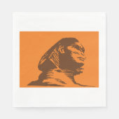 古代エジプトのスフィンクスはっきりしたオレンジと茶色 スタンダードランチョンナプキン (正面)