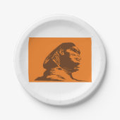 古代エジプトのスフィンクスはっきりしたオレンジと茶色 ペーパープレート (正面)