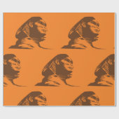 古代エジプトのスフィンクスはっきりしたオレンジと茶色 ラッピングペーパー (フラット)