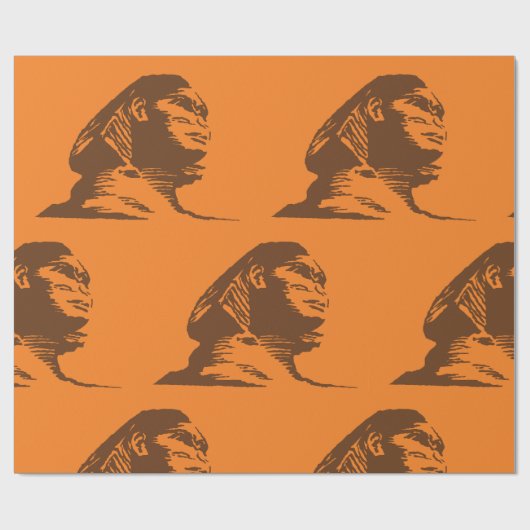 古代エジプトのスフィンクスはっきりしたオレンジと茶色 ラッピングペーパー (フラット)