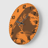 古代エジプトのスフィンクスはっきりしたオレンジと茶色 ラージ壁時計 (傾斜)
