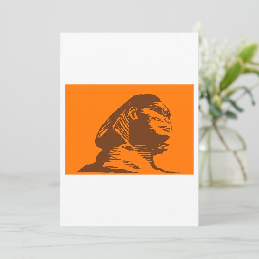 古代エジプトのスフィンクスはっきりしたオレンジと茶色 招待状