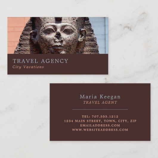 古代エジプトのスフィンクス,カイロ,旅行代理店 名刺 (正面/裏面)