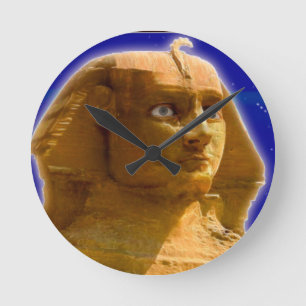 古代エジプトのスフィンクスatギザアートデザイン ラウンド壁時計