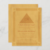 古代エジプトのテーマのバースデーパーティ招待状 招待状 (正面/裏面)