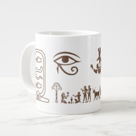 古代エジプトのデザインが施されたセラミックマグ ジャンボコーヒーマグカップ