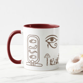 古代エジプトのデザインが施されたセラミックマグ マグカップ