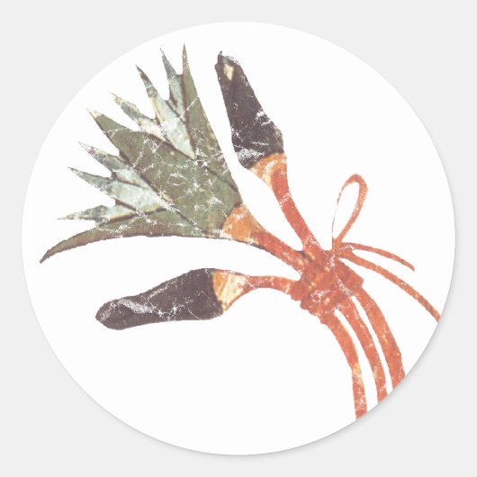 古代エジプトのハスの花と芽 ラウンドシール (正面)