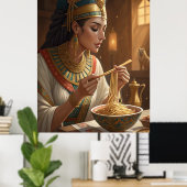 古代エジプトのハトシェプスト女王のラーメン Funny Ancient Egyp ポスター (ホームオフィス)