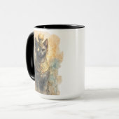 古代エジプトのバステト 猫の女神 水彩画アート マグカップ (正面左)