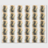 古代エジプトのバステト 猫の女神 水彩画アート ラッピングペーパー (フラット)