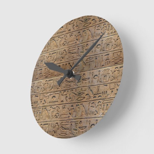 古代エジプトのヒエログリフデザイナーギフト ラウンド壁時計 (傾斜)