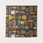 古代エジプトのヒエログリフ模様シンボル タペストリー (正面(横))