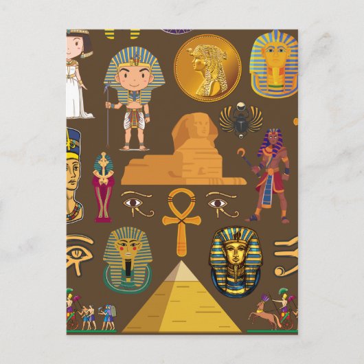 古代エジプトのヒエログリフ - パターンシンボル ポストカード (正面)