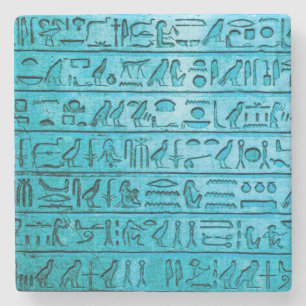 古代エジプトのヒエログリフ ブルー ストーンコースター