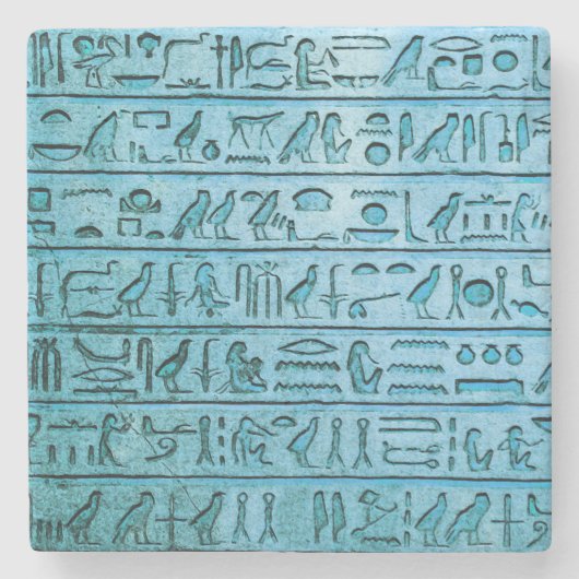 古代エジプトのヒエログリフ ブルー ストーンコースター (正面)