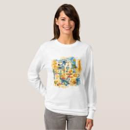 古代エジプトのヒエログリフ ホルスの目とアンクのマーク Tシャツ