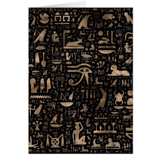 古代エジプトのヒエログリフ-黒および金ゴールド (正面)