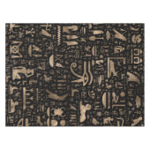古代エジプトのヒエログリフ-黒および金ゴールド テーブルクロス (正面(横))