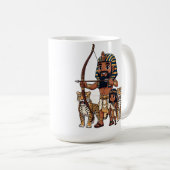 古代エジプトのヒョウを使った狩り コーヒーマグカップ (正面右)