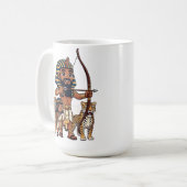古代エジプトのヒョウを使った狩り コーヒーマグカップ (正面左)