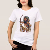 古代エジプトのヒョウを使った狩り トライブレンドＴシャツ (正面)