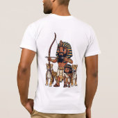 古代エジプトのヒョウを使った狩り Tシャツ (裏面)