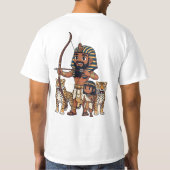 古代エジプトのヒョウを使った狩り Tシャツ (裏面)