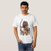 古代エジプトのヒョウを使った狩り Tシャツ (正面フル)