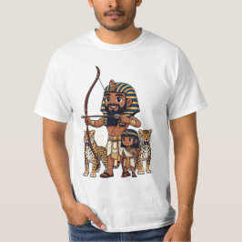 古代エジプトのヒョウを使った狩り Tシャツ