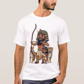 古代エジプトのヒョウを使った狩り Tシャツ (正面)