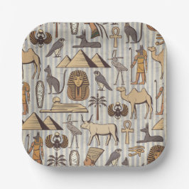古代エジプトのビンテージカルチャー、デザインアート ペーパープレート