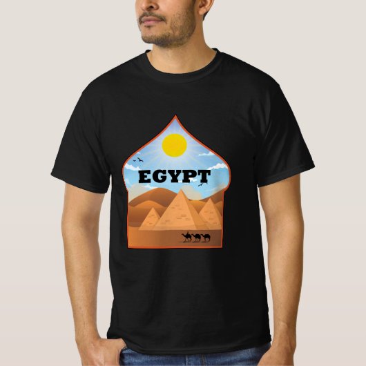 古代エジプトのピラミッド疑問に思旅行 Tシャツ (正面)