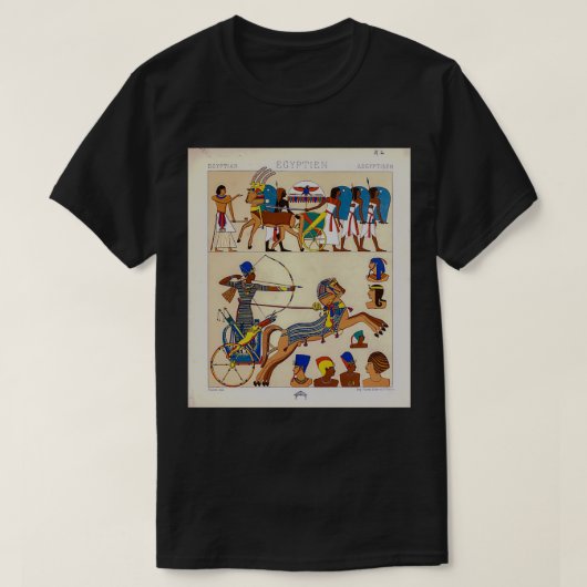 古代エジプトのファッションとGescのアクセサリー Tシャツ (デザイン正面)