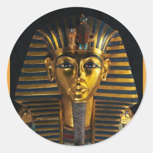 古代エジプトのファラオのマスク、ツタンカーメン王の黄金の芸術 ラウンドシール