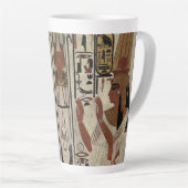 古代エジプトのファラオの墓の壁画グラフィティ アート カフェラテマグ (右アングル)