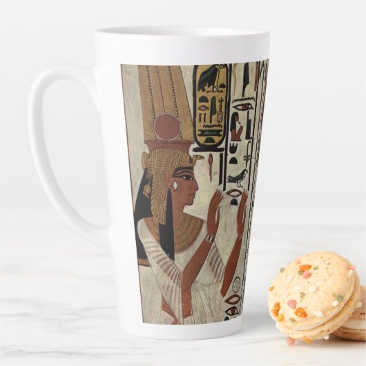 古代エジプトのファラオの墓の壁画グラフィティ アート カフェラテマグ (インサイチュ)