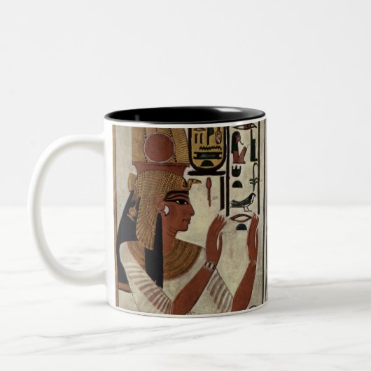 古代エジプトのファラオの墓の壁画落書きアート ツートーンマグカップ (左)