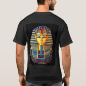 古代エジプトのファラオトゥタンカームン金ゴールドマスク Tシャツ (裏面)