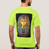 古代エジプトのファラオトゥタンカームン金ゴールドマスク Tシャツ (裏面)